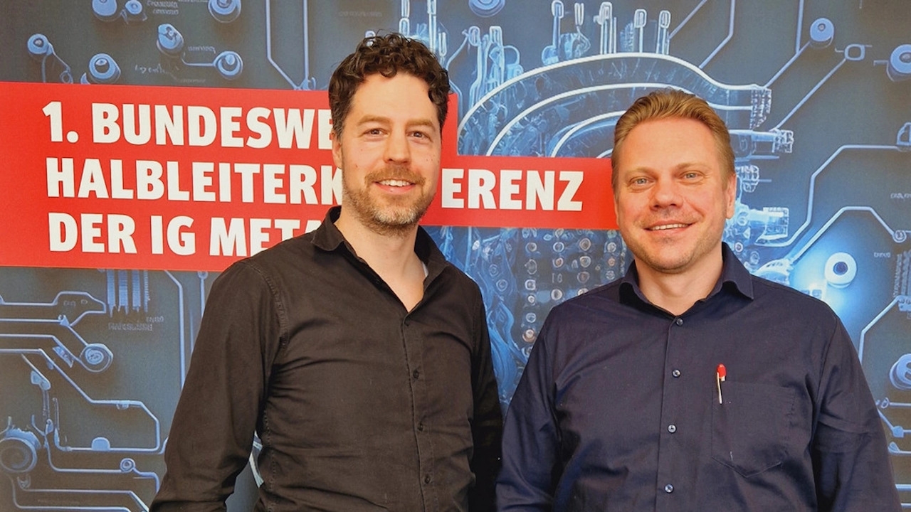 Freuen sich auf die erste bundesweite Halbleiter-Konferenz der IG Metall: Stefan Ehly (links) und Jan Otto.