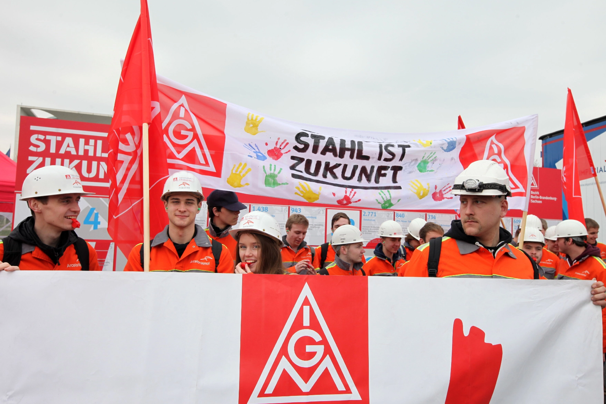 Demo für Zukunft der Stahlindustrie 