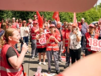 Aktion am 16.06.2025  im Rahmen der 3. Verhandlungsrunde Textile Dienste in Dietzenbach