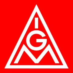 Weißes Dreieck auf rotem Quadrat