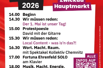 Programm 1. Mai 2026 Zwickau