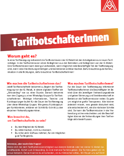 Werde TarifbotschafterIn in der Tarifrunde Textil Ost