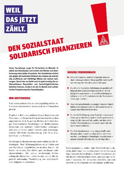 Themenpapier: Den Sozialstaat solidarisch finanzieren
