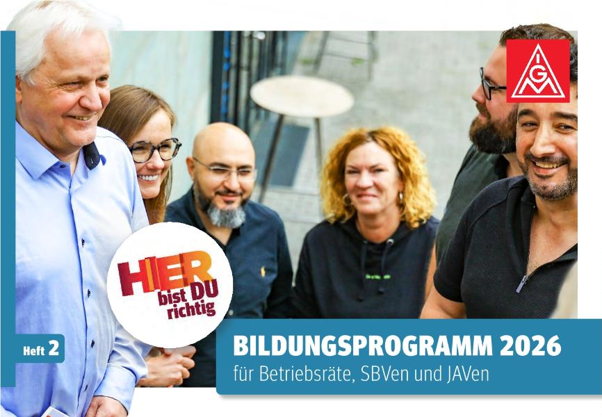 IG Metall Bildungsprogramm 2026 für Betriebsräte, SBVen und JAVen