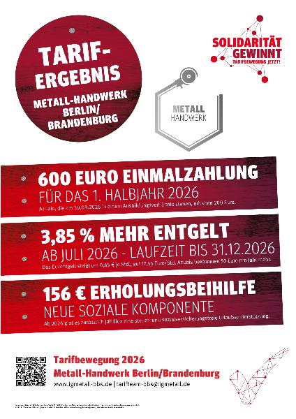 Ergebnisplakat Metallhandwerk B-BB