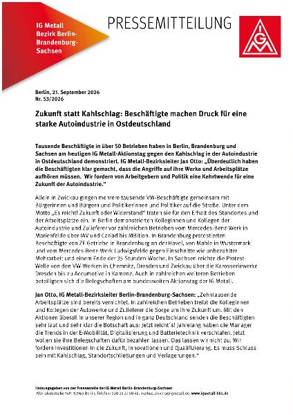 Pressemitteilung vom 21. September 2026