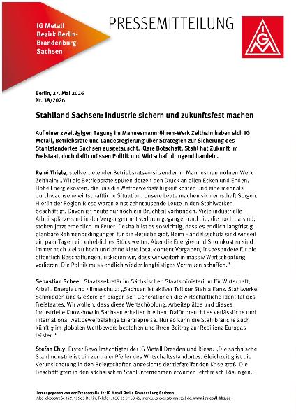  Stahlland Sachsen: Industrie sichern und zukunftsfest machen