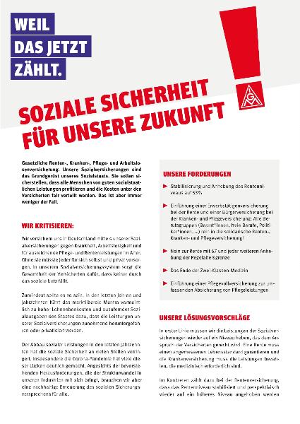 Themenpapier: Soziale Sicherheit für unsere Zukunft