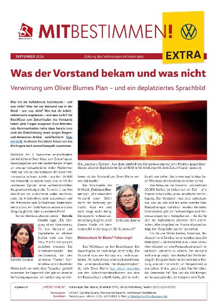Mitbestimmen Extra - Betriebsrat Volkswagen - Was der Vorstand bekam und was nicht
