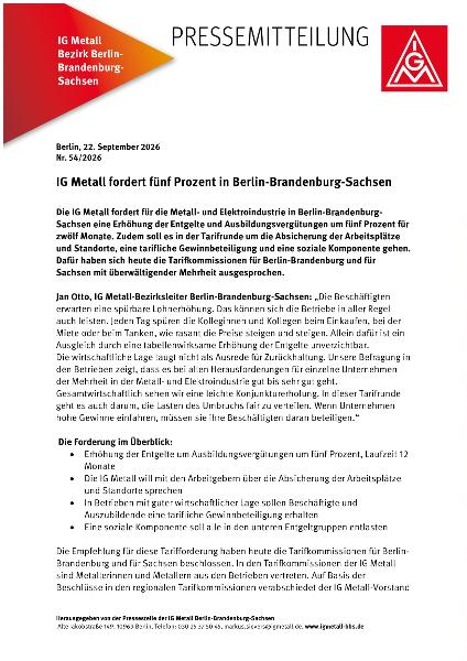 Pressemitteilung vom 22. September 2026